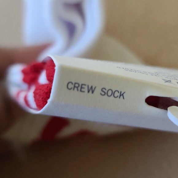 Urban Outfitters Kansas City Striped Crew Socks OS Unisex White Red Logo NEW - Picture 5 of 5